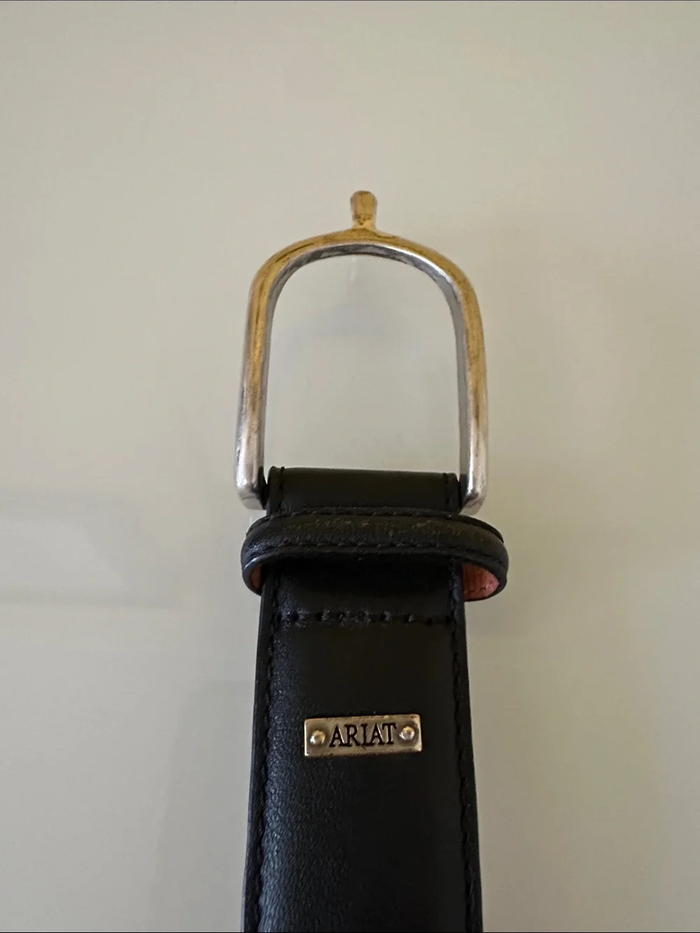 Ariat Black Leather Spur Buckle Belt Unisex Size 34